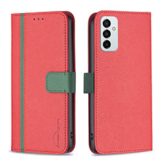 Coque Portefeuille Livre Cuir Etui Clapet B13F pour Samsung Galaxy M23 5G Rouge