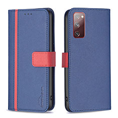 Coque Portefeuille Livre Cuir Etui Clapet B13F pour Samsung Galaxy S20 FE 5G Bleu