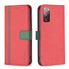 Coque Portefeuille Livre Cuir Etui Clapet B13F pour Samsung Galaxy S20 FE 5G Rouge