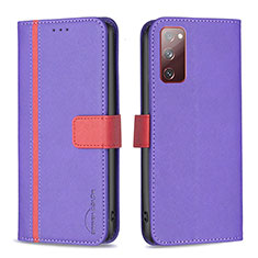 Coque Portefeuille Livre Cuir Etui Clapet B13F pour Samsung Galaxy S20 Lite 5G Violet