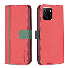 Coque Portefeuille Livre Cuir Etui Clapet B13F pour Vivo iQOO U5x Rouge