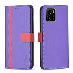 Coque Portefeuille Livre Cuir Etui Clapet B13F pour Vivo iQOO U5x Violet