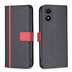 Coque Portefeuille Livre Cuir Etui Clapet B13F pour Vivo Y02S Noir