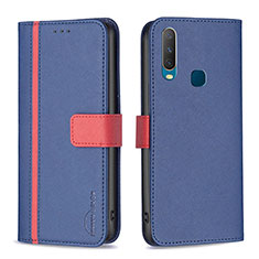 Coque Portefeuille Livre Cuir Etui Clapet B13F pour Vivo Y11 Bleu