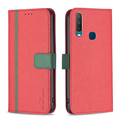 Coque Portefeuille Livre Cuir Etui Clapet B13F pour Vivo Y11 Rouge