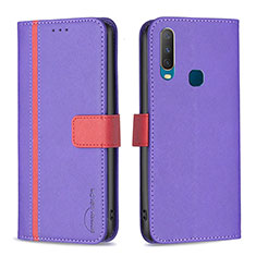 Coque Portefeuille Livre Cuir Etui Clapet B13F pour Vivo Y11 Violet