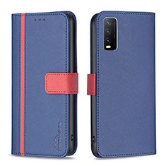 Coque Portefeuille Livre Cuir Etui Clapet B13F pour Vivo Y12A Bleu