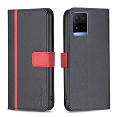 Coque Portefeuille Livre Cuir Etui Clapet B13F pour Vivo Y21 Noir