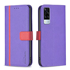 Coque Portefeuille Livre Cuir Etui Clapet B13F pour Vivo Y31 (2021) Violet