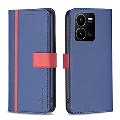 Coque Portefeuille Livre Cuir Etui Clapet B13F pour Vivo Y35 4G Bleu