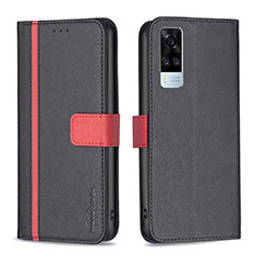 Coque Portefeuille Livre Cuir Etui Clapet B13F pour Vivo Y51 (2021) Noir