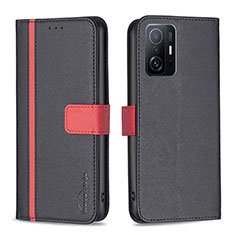 Coque Portefeuille Livre Cuir Etui Clapet B13F pour Xiaomi Mi 11T Pro 5G Noir