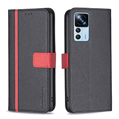 Coque Portefeuille Livre Cuir Etui Clapet B13F pour Xiaomi Mi 12T 5G Noir