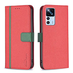 Coque Portefeuille Livre Cuir Etui Clapet B13F pour Xiaomi Mi 12T 5G Rouge