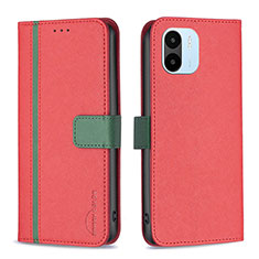 Coque Portefeuille Livre Cuir Etui Clapet B13F pour Xiaomi Poco C50 Rouge