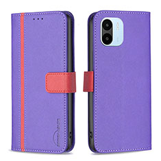 Coque Portefeuille Livre Cuir Etui Clapet B13F pour Xiaomi Poco C50 Violet