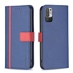 Coque Portefeuille Livre Cuir Etui Clapet B13F pour Xiaomi POCO M3 Pro 5G Bleu