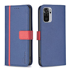 Coque Portefeuille Livre Cuir Etui Clapet B13F pour Xiaomi Poco M5S Bleu