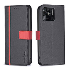 Coque Portefeuille Livre Cuir Etui Clapet B13F pour Xiaomi Redmi 10 India Noir