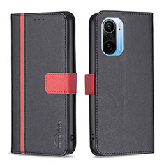 Coque Portefeuille Livre Cuir Etui Clapet B13F pour Xiaomi Redmi K40 5G Noir