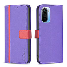 Coque Portefeuille Livre Cuir Etui Clapet B13F pour Xiaomi Redmi K40 5G Violet