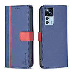 Coque Portefeuille Livre Cuir Etui Clapet B13F pour Xiaomi Redmi K50 Ultra 5G Bleu