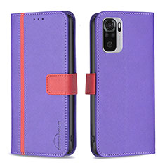 Coque Portefeuille Livre Cuir Etui Clapet B13F pour Xiaomi Redmi Note 10 4G Violet