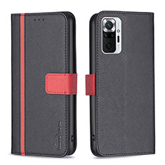 Coque Portefeuille Livre Cuir Etui Clapet B13F pour Xiaomi Redmi Note 10 Pro 4G Noir