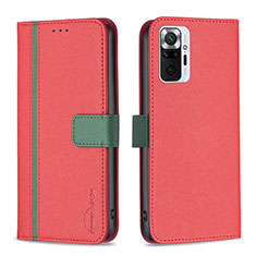 Coque Portefeuille Livre Cuir Etui Clapet B13F pour Xiaomi Redmi Note 10 Pro Max Rouge