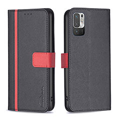 Coque Portefeuille Livre Cuir Etui Clapet B13F pour Xiaomi Redmi Note 10T 5G Noir