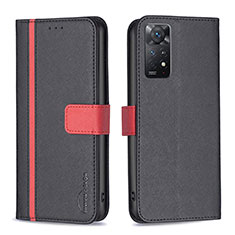 Coque Portefeuille Livre Cuir Etui Clapet B13F pour Xiaomi Redmi Note 11 Pro 4G Noir