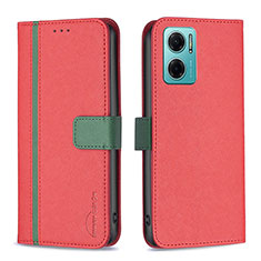 Coque Portefeuille Livre Cuir Etui Clapet B13F pour Xiaomi Redmi Note 11E 5G Rouge