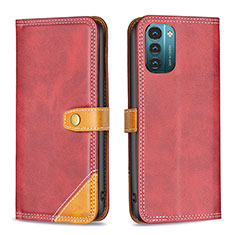 Coque Portefeuille Livre Cuir Etui Clapet B14F pour Nokia G11 Rouge