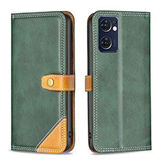 Coque Portefeuille Livre Cuir Etui Clapet B14F pour OnePlus Nord CE 2 5G Vert