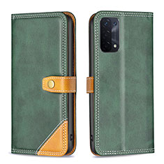 Coque Portefeuille Livre Cuir Etui Clapet B14F pour OnePlus Nord N200 5G Vert