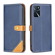 Coque Portefeuille Livre Cuir Etui Clapet B14F pour Oppo A16 Bleu