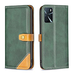 Coque Portefeuille Livre Cuir Etui Clapet B14F pour Oppo A16s Vert