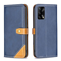 Coque Portefeuille Livre Cuir Etui Clapet B14F pour Oppo A74 4G Bleu