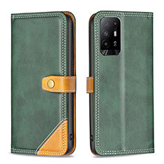 Coque Portefeuille Livre Cuir Etui Clapet B14F pour Oppo A95 5G Vert