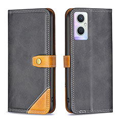 Coque Portefeuille Livre Cuir Etui Clapet B14F pour Oppo A96 5G Noir