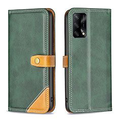 Coque Portefeuille Livre Cuir Etui Clapet B14F pour Oppo F19 Vert