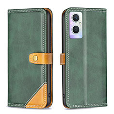 Coque Portefeuille Livre Cuir Etui Clapet B14F pour Oppo F21 Pro 5G Vert