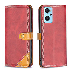 Coque Portefeuille Livre Cuir Etui Clapet B14F pour Oppo K10 4G Rouge