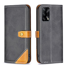 Coque Portefeuille Livre Cuir Etui Clapet B14F pour Oppo Reno6 Lite Noir