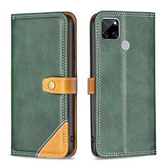 Coque Portefeuille Livre Cuir Etui Clapet B14F pour Realme 7i RMX2193 Vert