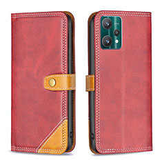 Coque Portefeuille Livre Cuir Etui Clapet B14F pour Realme 9 Pro 5G Rouge