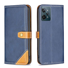 Coque Portefeuille Livre Cuir Etui Clapet B14F pour Realme C31 Bleu