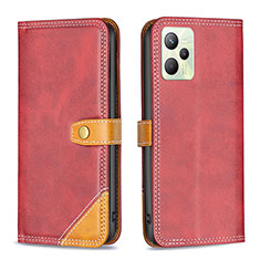 Coque Portefeuille Livre Cuir Etui Clapet B14F pour Realme C35 Rouge