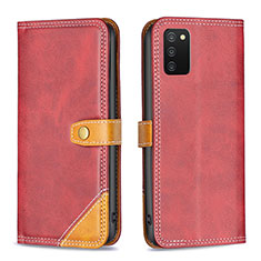 Coque Portefeuille Livre Cuir Etui Clapet B14F pour Samsung Galaxy A02s Rouge