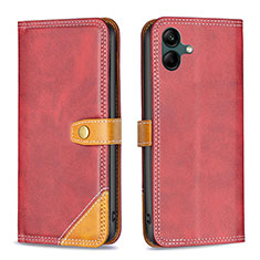 Coque Portefeuille Livre Cuir Etui Clapet B14F pour Samsung Galaxy A04 4G Rouge